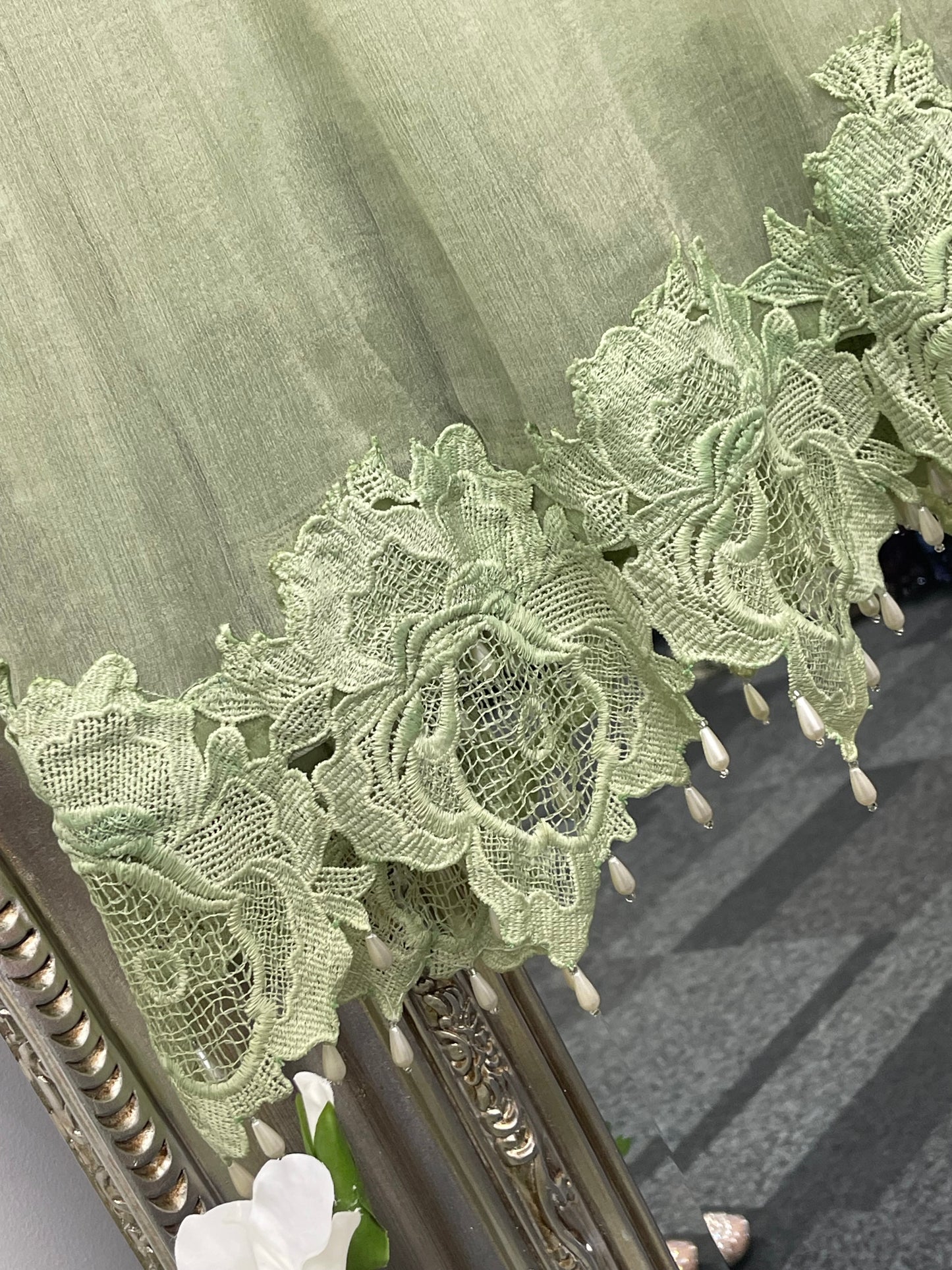 Lacy Crochet - diya - Green - dia