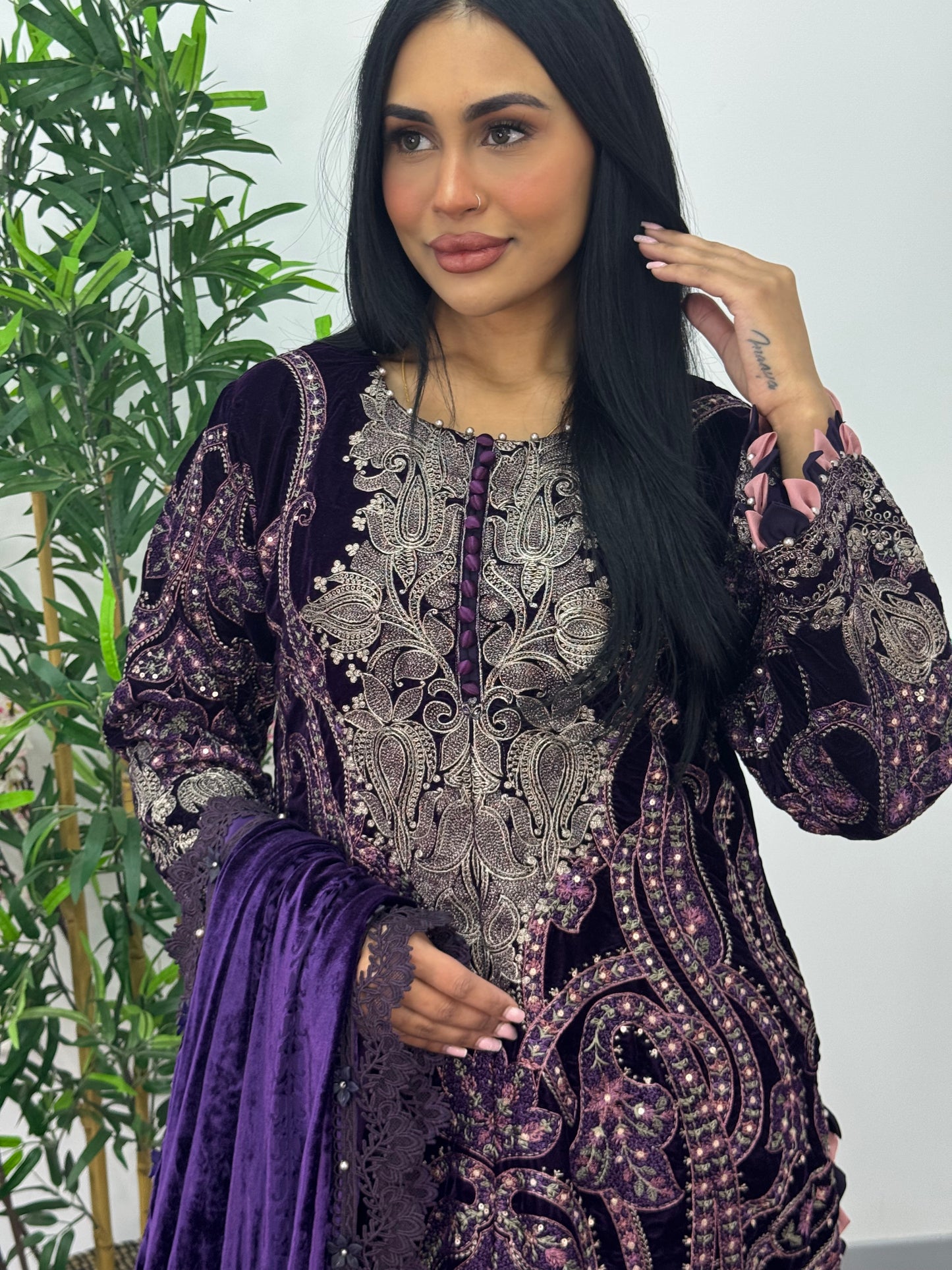 Maria B Luxury Velvet - Purple