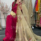 (Pre Order 3/4 Weeks) “GUL BANO” - Hand Painted Dupatta with Hand Work -Anarkali - Maroon Gold - Noor