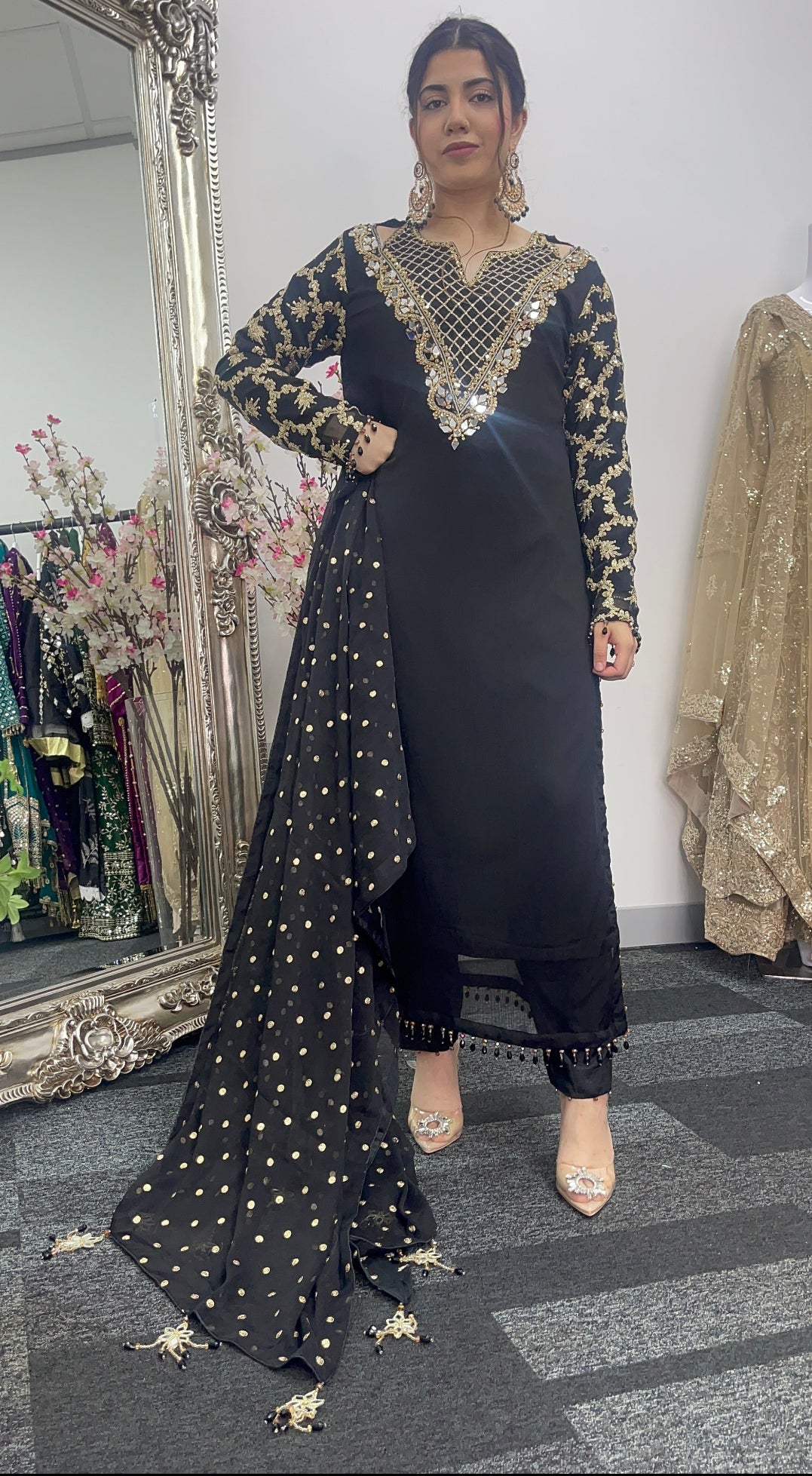 Afsana -  Hand Work - Party Wear - Black