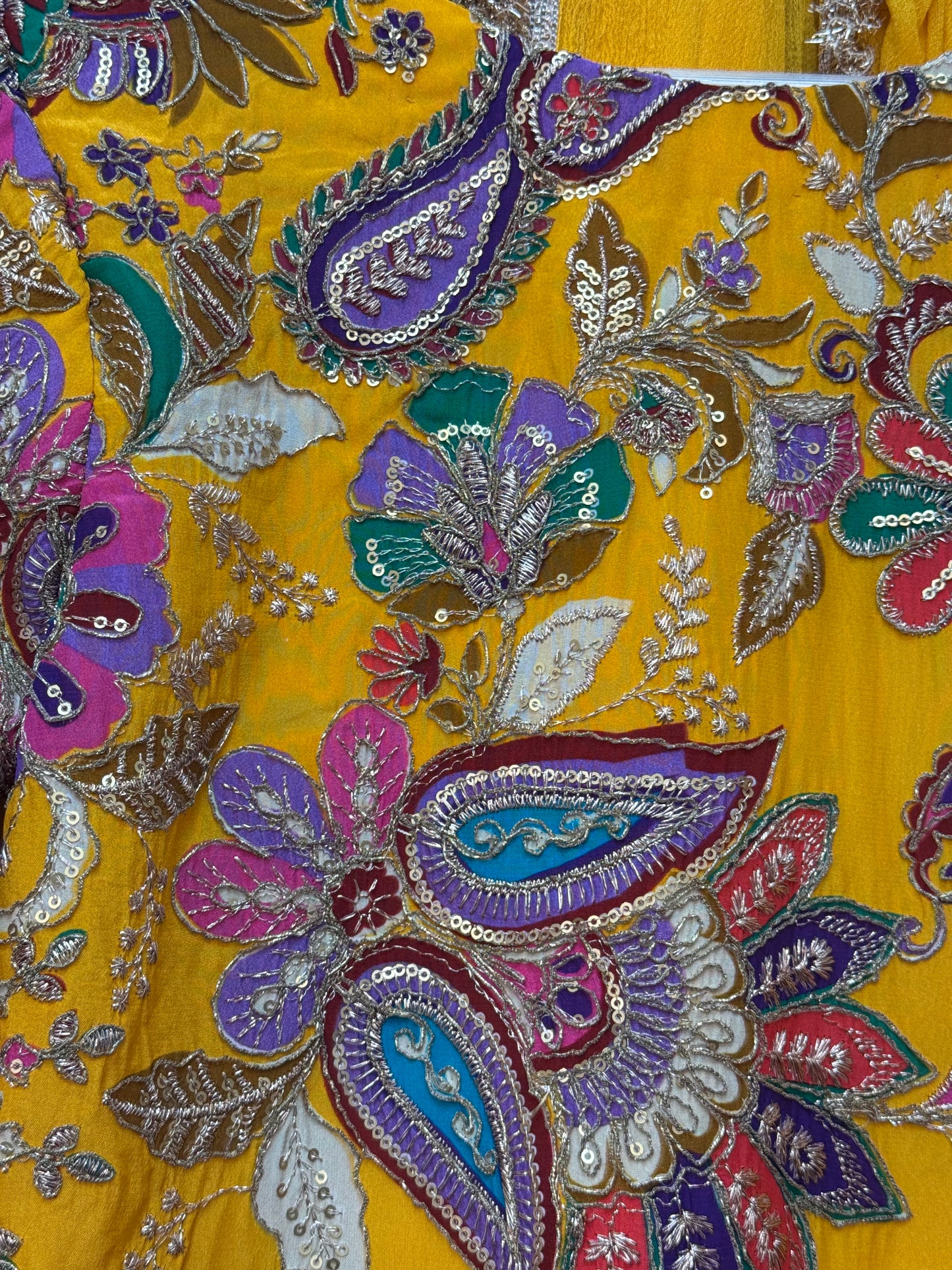 Phoolwari - Armani Silk - Yellow