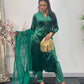 Sona l Green Silk Velvet - Party Outfit l AA