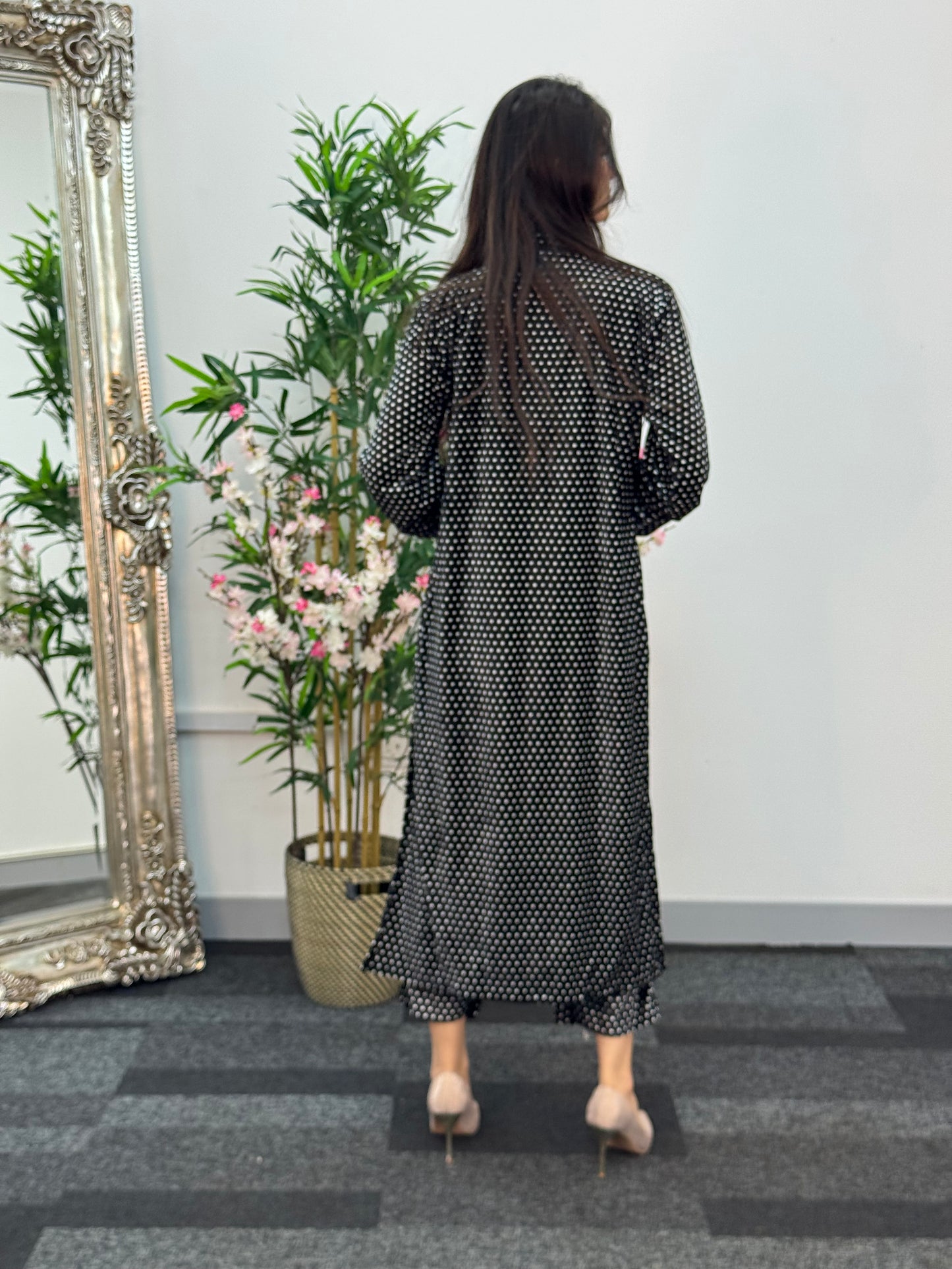 Polka Dots - Black - Shaneel Velvet