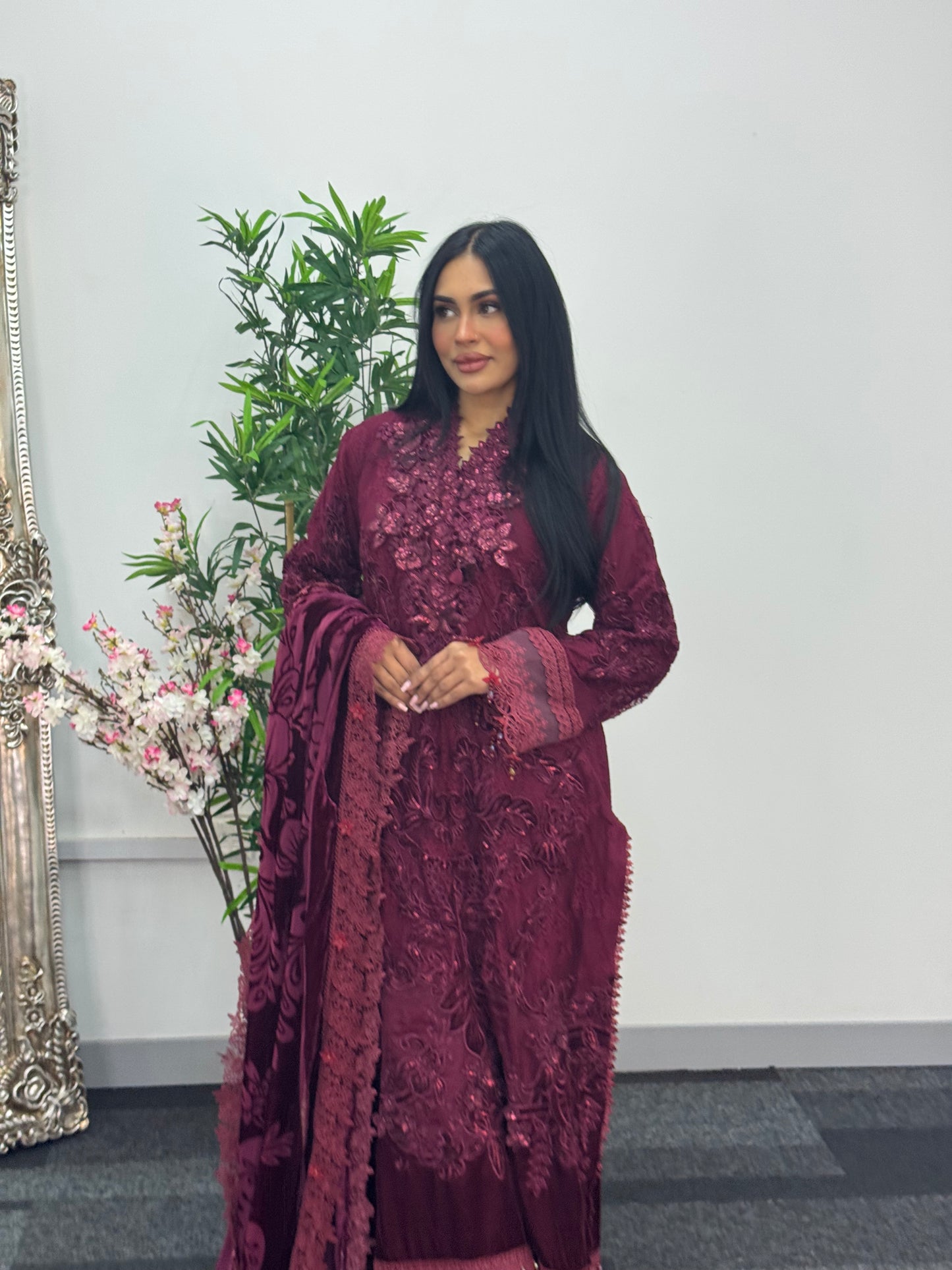 Maria B Luxury Velvet - Maroon