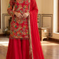 Phoolwari - Armani Silk - Red