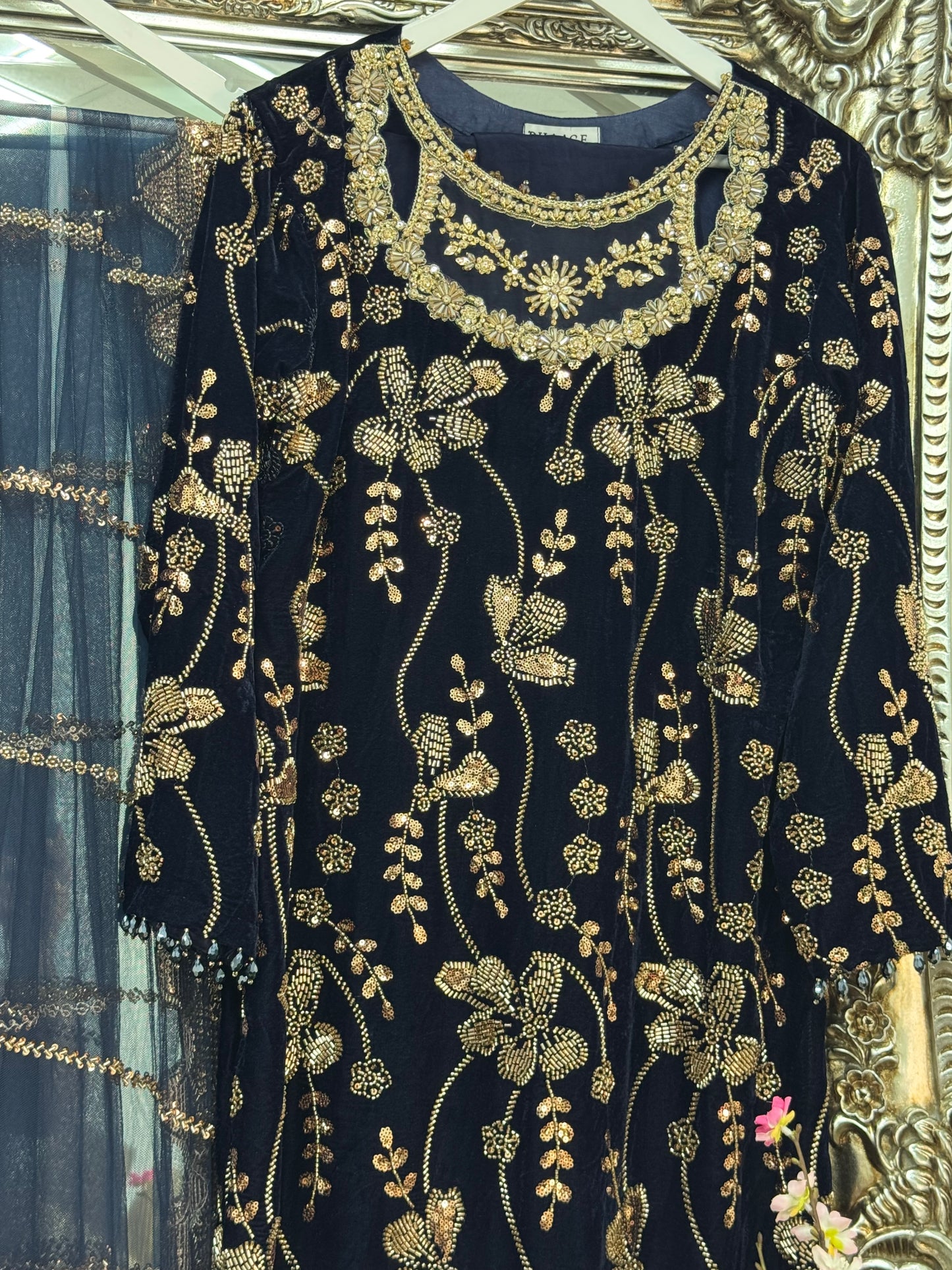 Zeba - Cutdana Velvet- Teal -