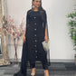 Black - Floor Length Sleeves - Chiffon Outfit - T