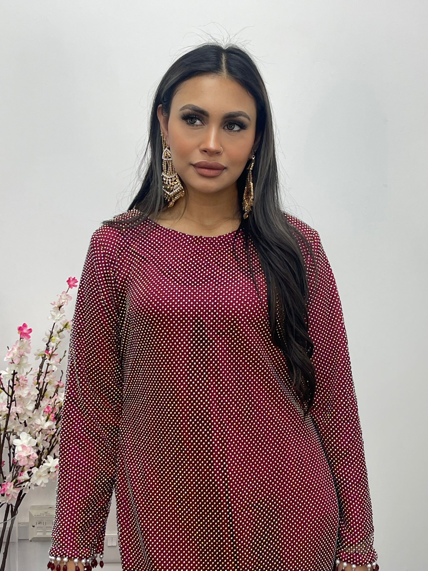 Fish Net  - Maroon - Red - F