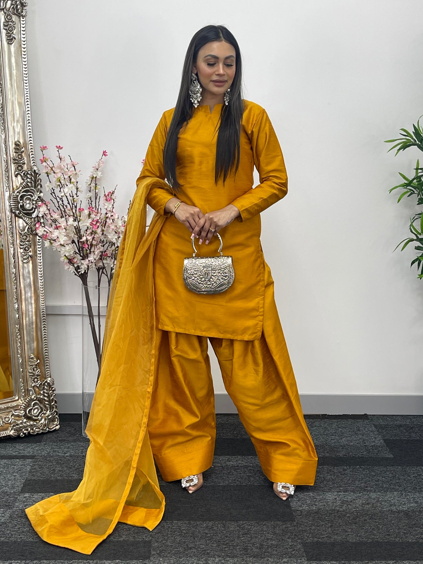 Saba - Farshi Shalwar - mustard - P