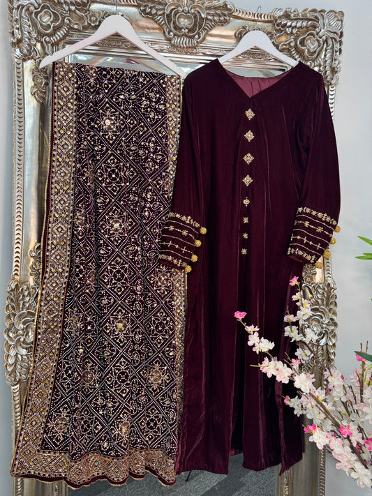 Komal - Burgundy Velvet