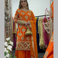 Kiran - Sheesha Sharara - Orange - Mehndi outfit - Party wear- AF