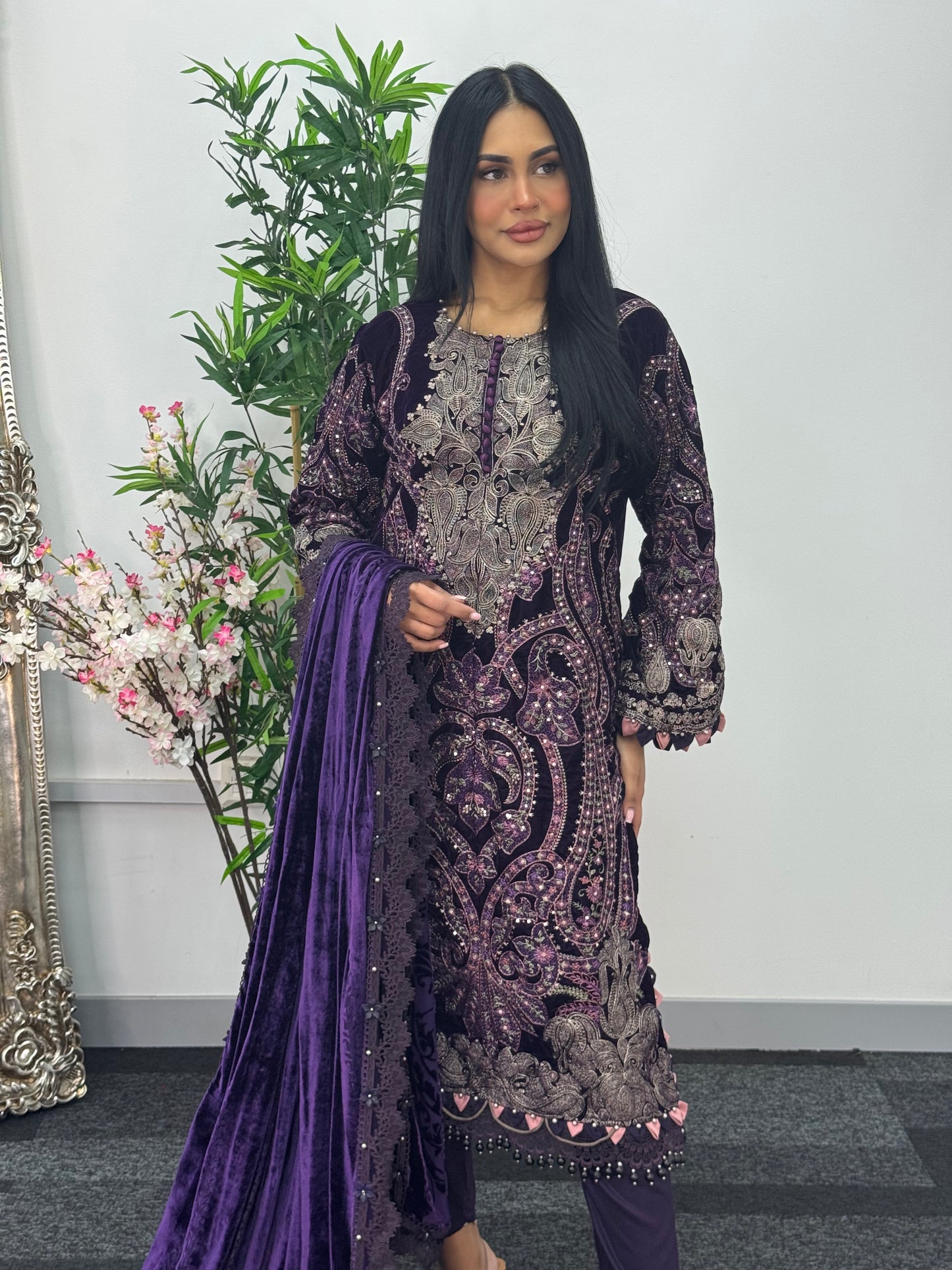 Maria B Luxury Velvet - Purple