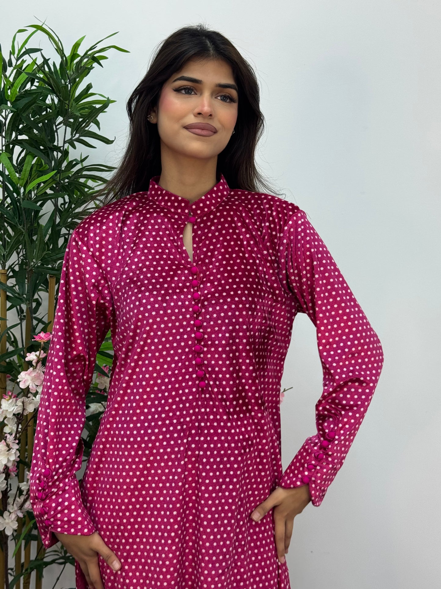 Polka Dots - Red - Shaneel Velvet