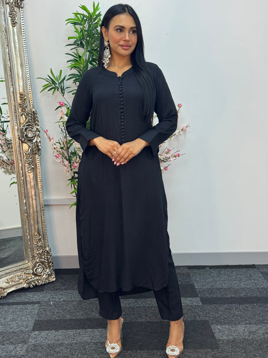 Basic Karandi - Winter Co-Ord - Black