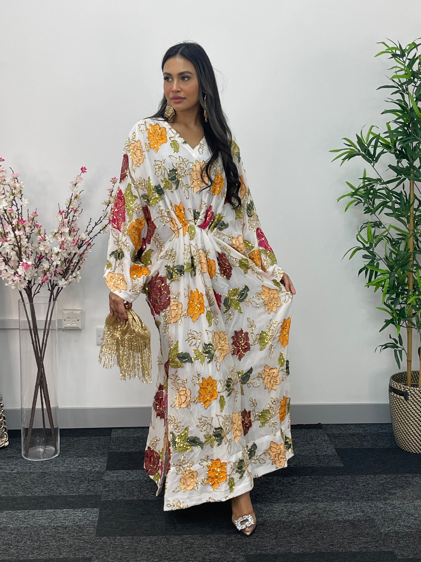 Chamkeela Gulab - White Kaftaan - Party Wear Kaftan - AC