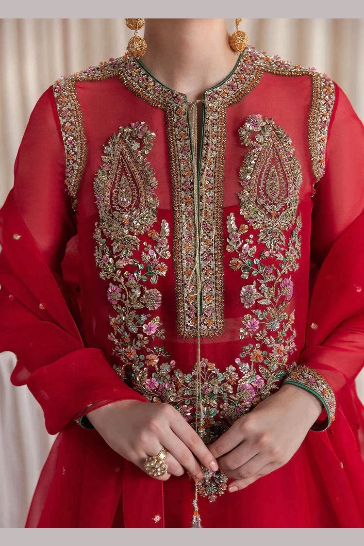 Preorder Only 4 weeks “Rose Red” Red and Gold Party Wedding Wear