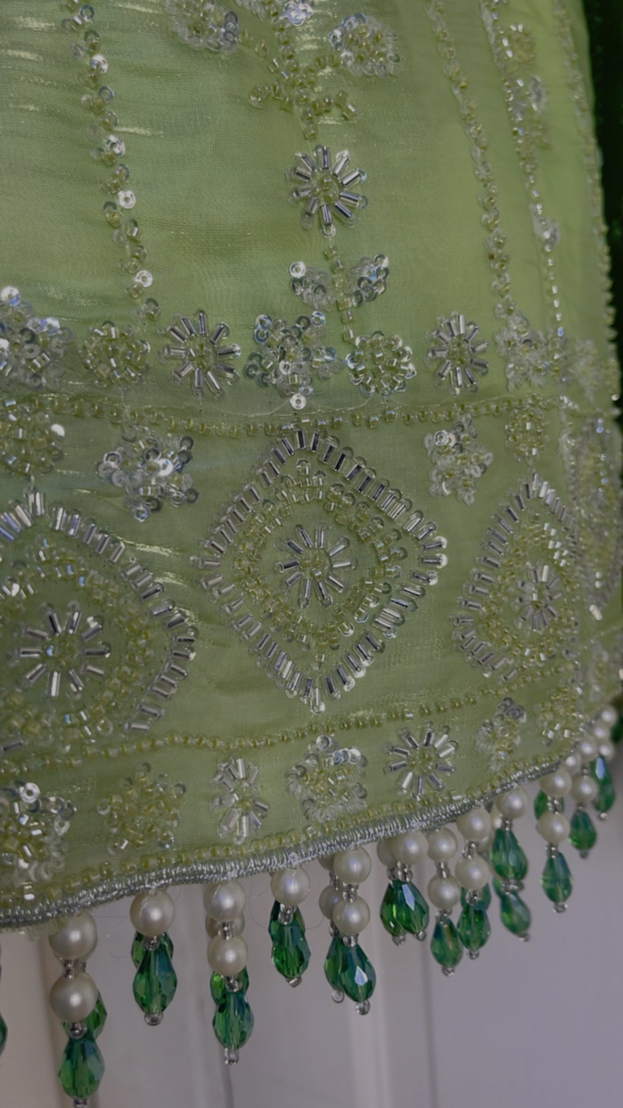 Ronaq- Korean Silk Cut Dana - Party Wear - Mint Green