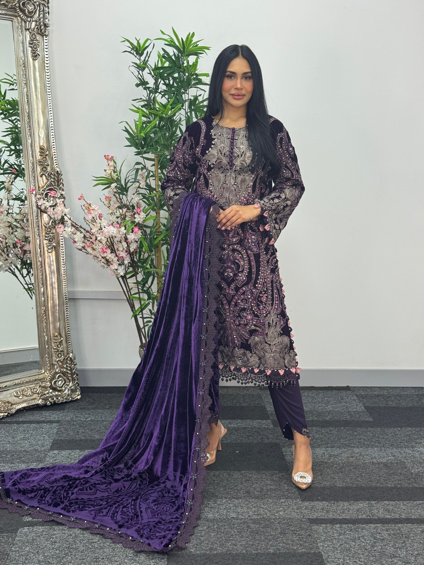 Maria B Luxury Velvet - Purple