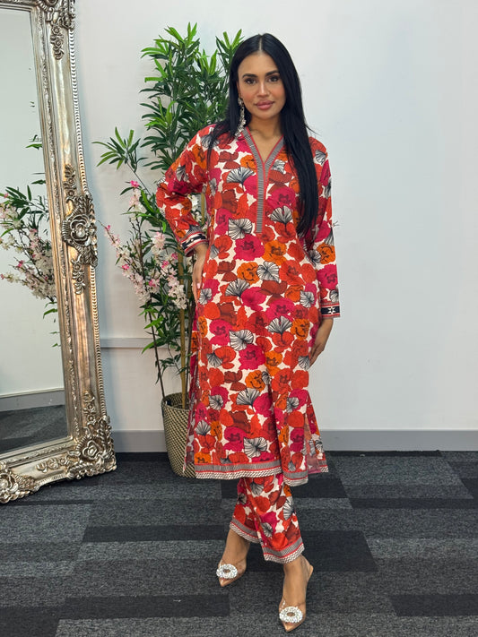 Daily Wear - 2 PC Printed Linen - Floral