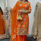 Kiran - Sheesha Sharara - Orange - Mehndi outfit - Party wear- AF