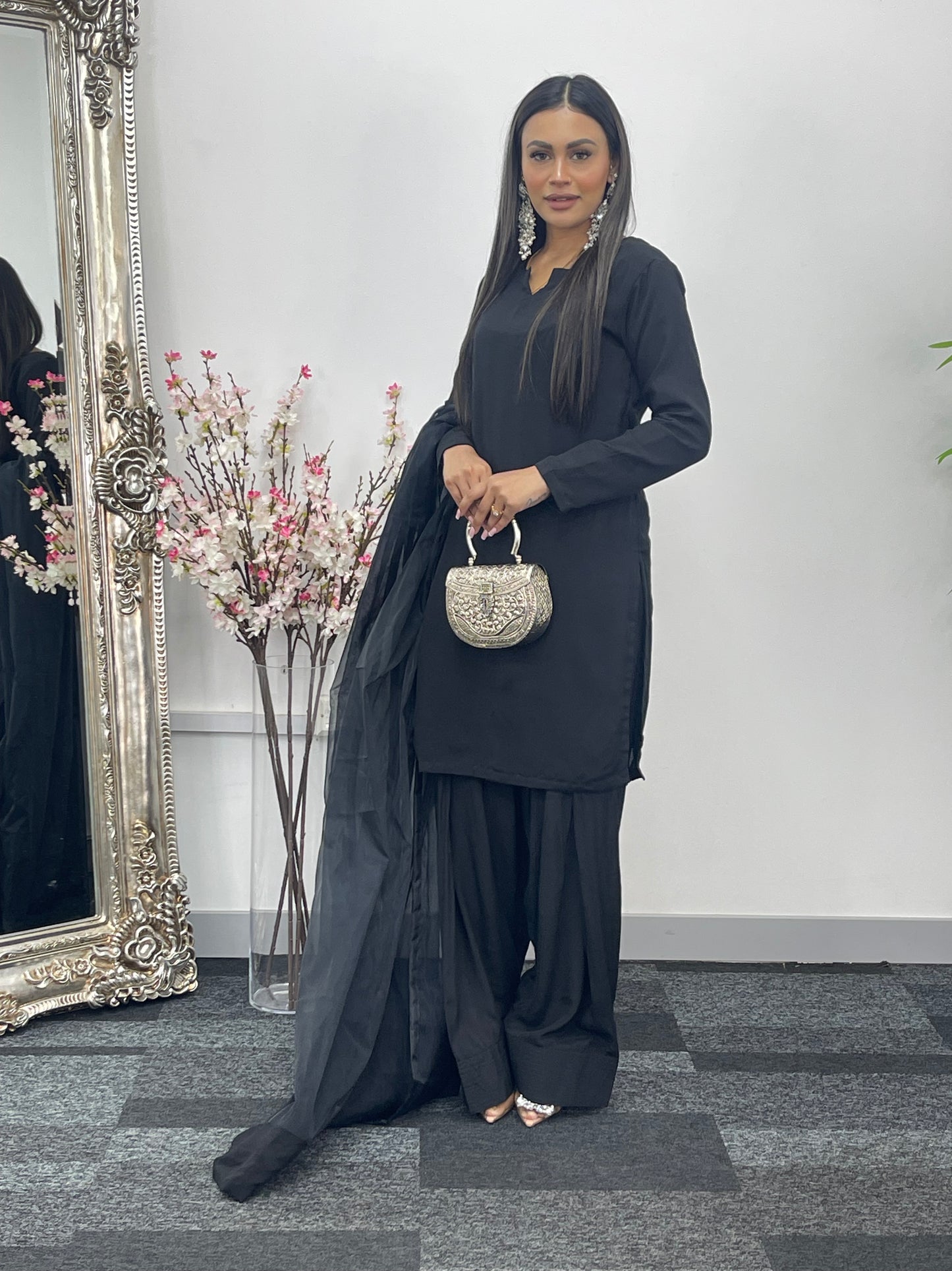 Saba - Farshi Shalwar - black -P