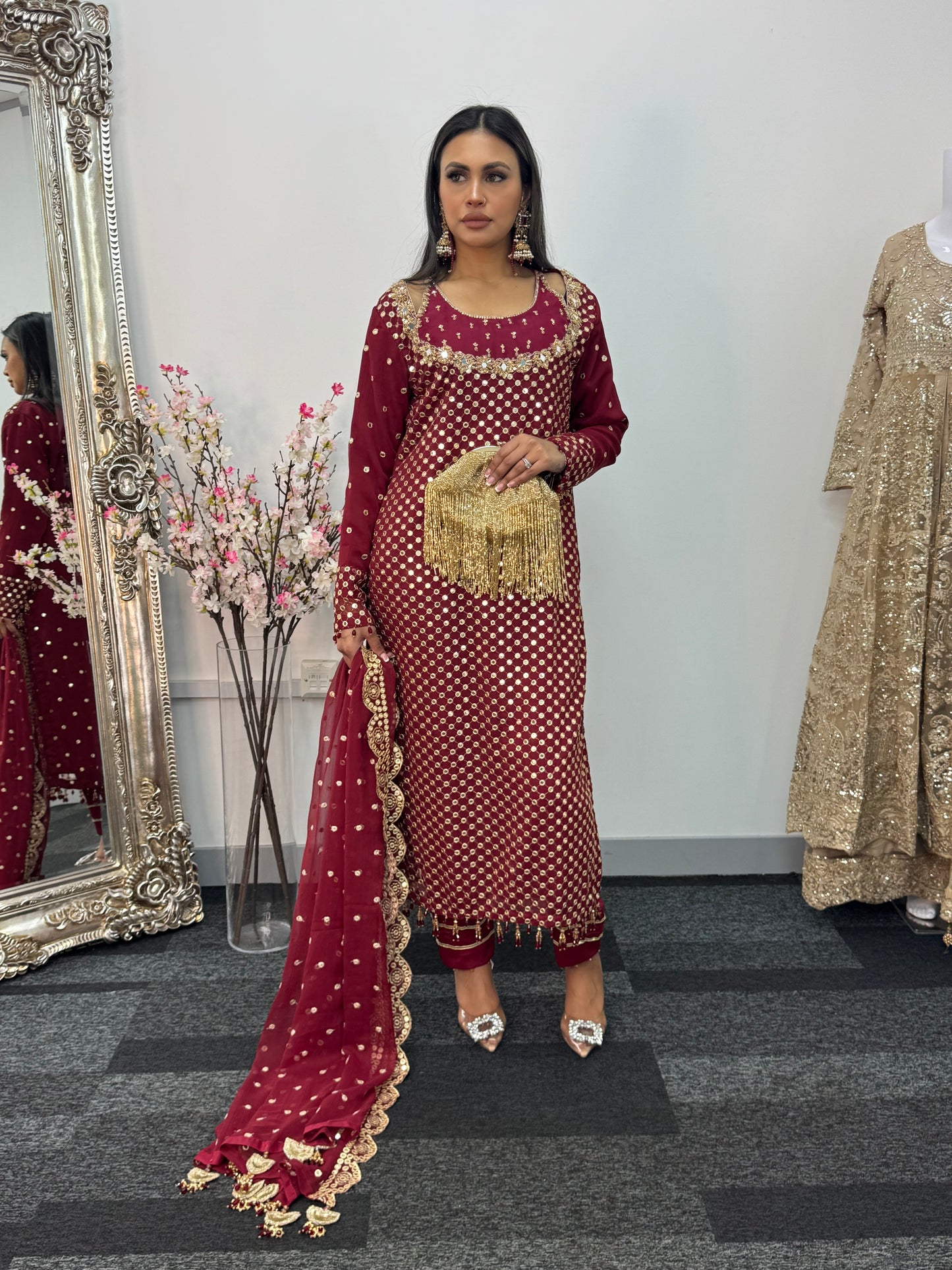 Rim Jhim -  Maroon - D