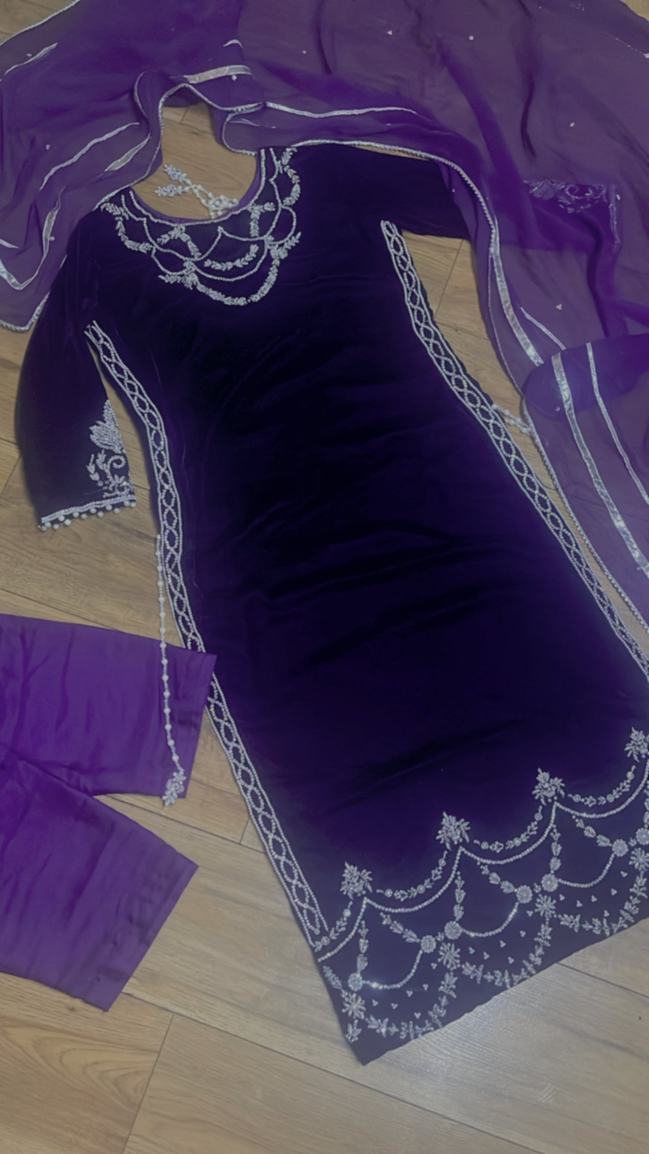 Crazy Kiya - Purple Velvet Pret - Wedding Party Wear -