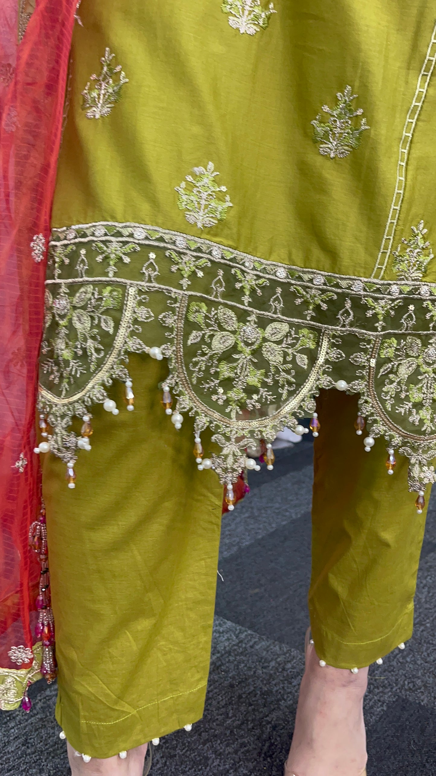 Shola _ Maria B inspired - Green & Orange -