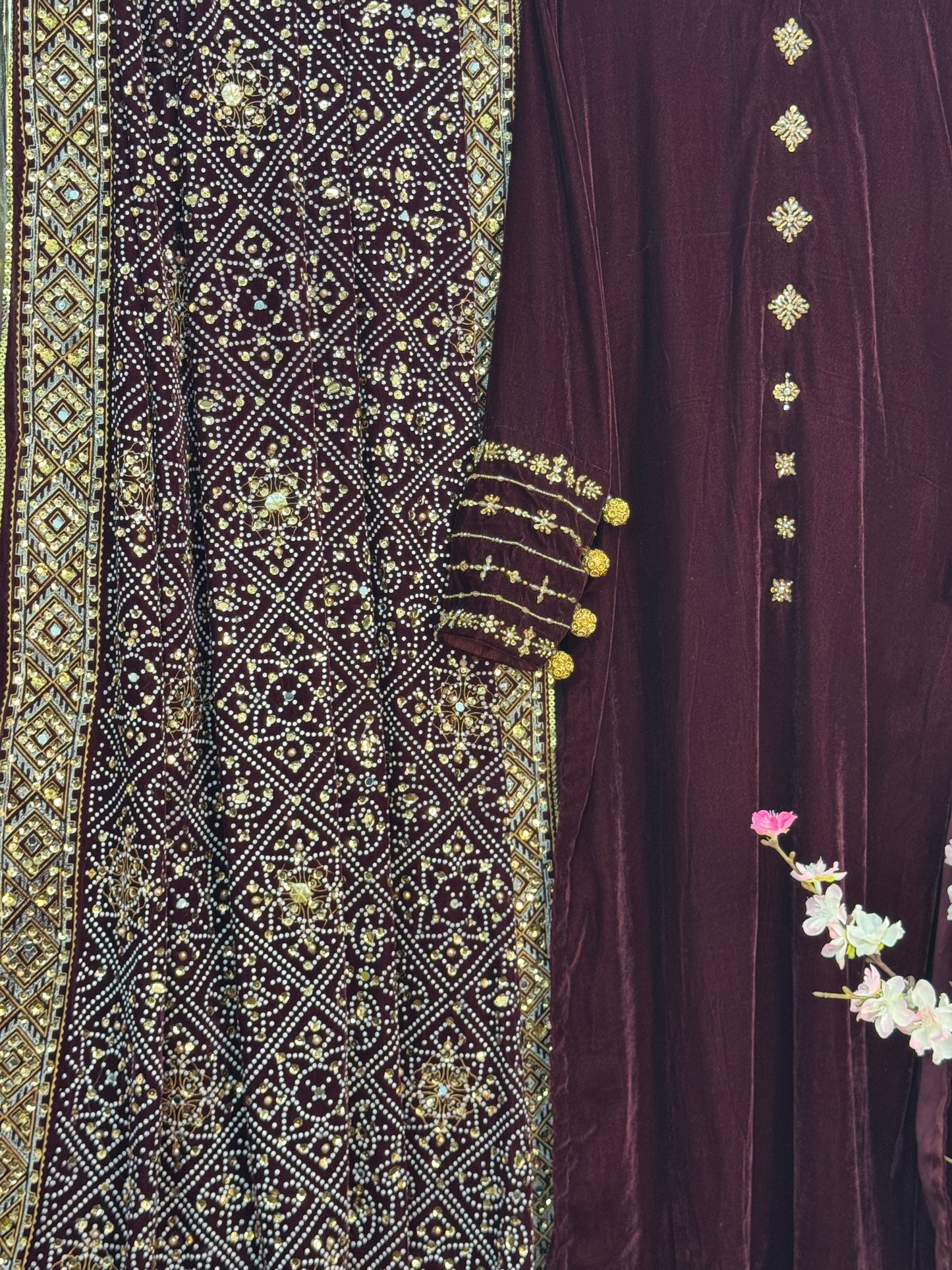 Komal - Burgundy Velvet
