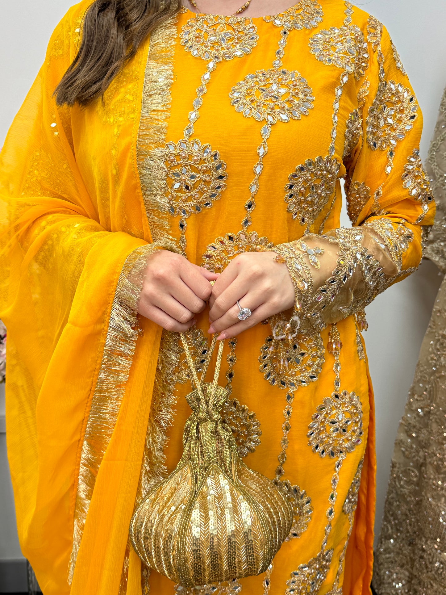 Kiran - Sheesha Sharara Set - Yellow - Mehndi outfit - Party wear - W
