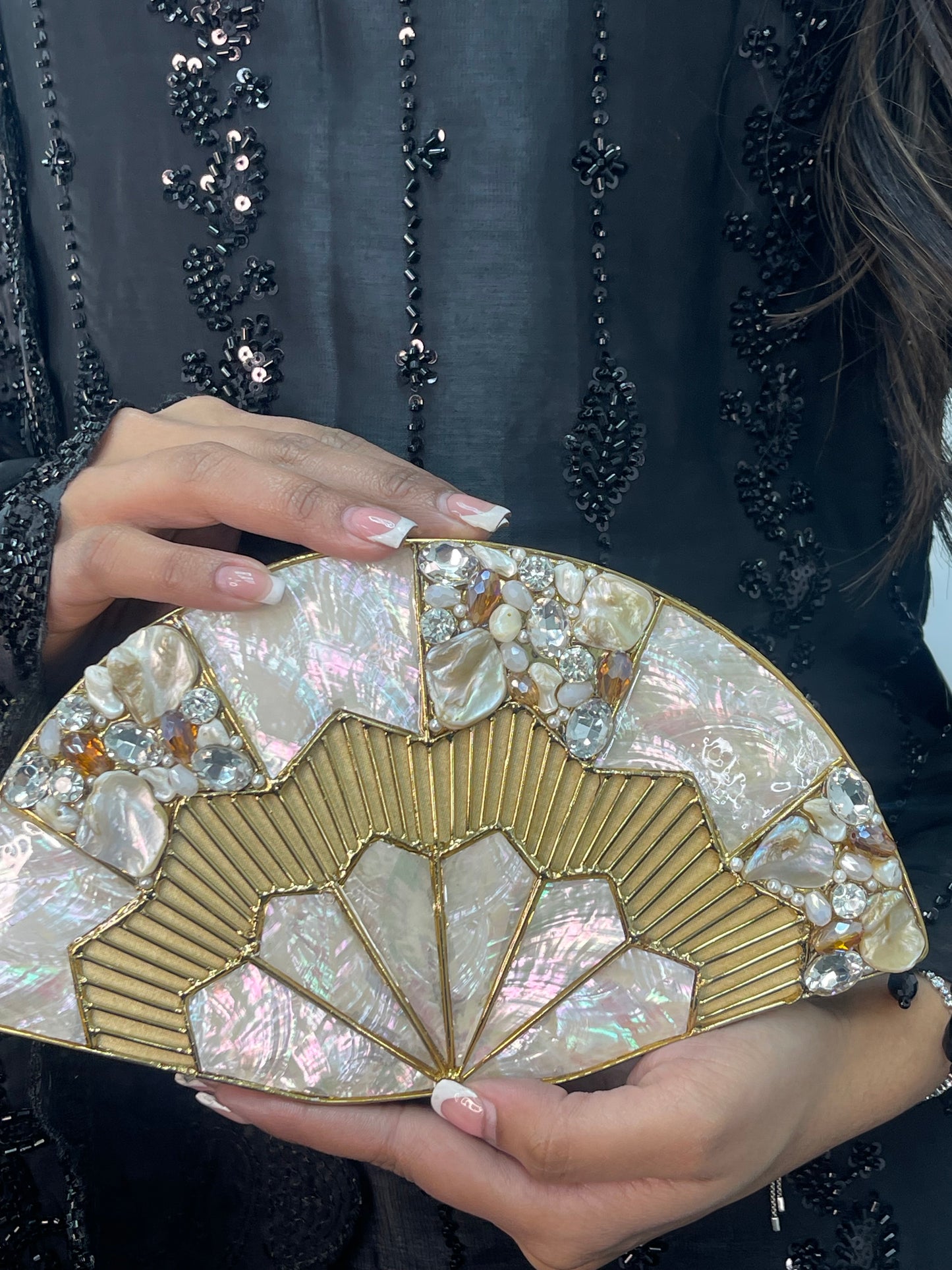 Tara - Korean Silk Cut Dana - Party Wear - CutWork - Black - taara