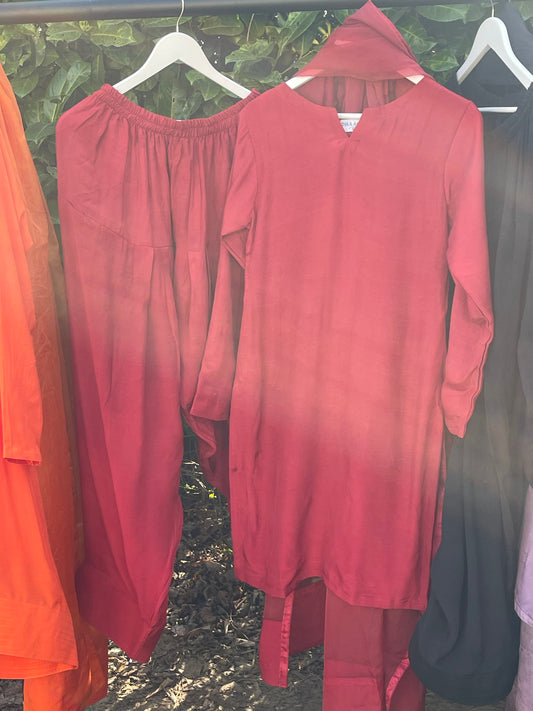 Saba - Farshi Shalwar - Red - Q