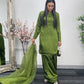 Saba - Farshi Shalwar - olive green - P