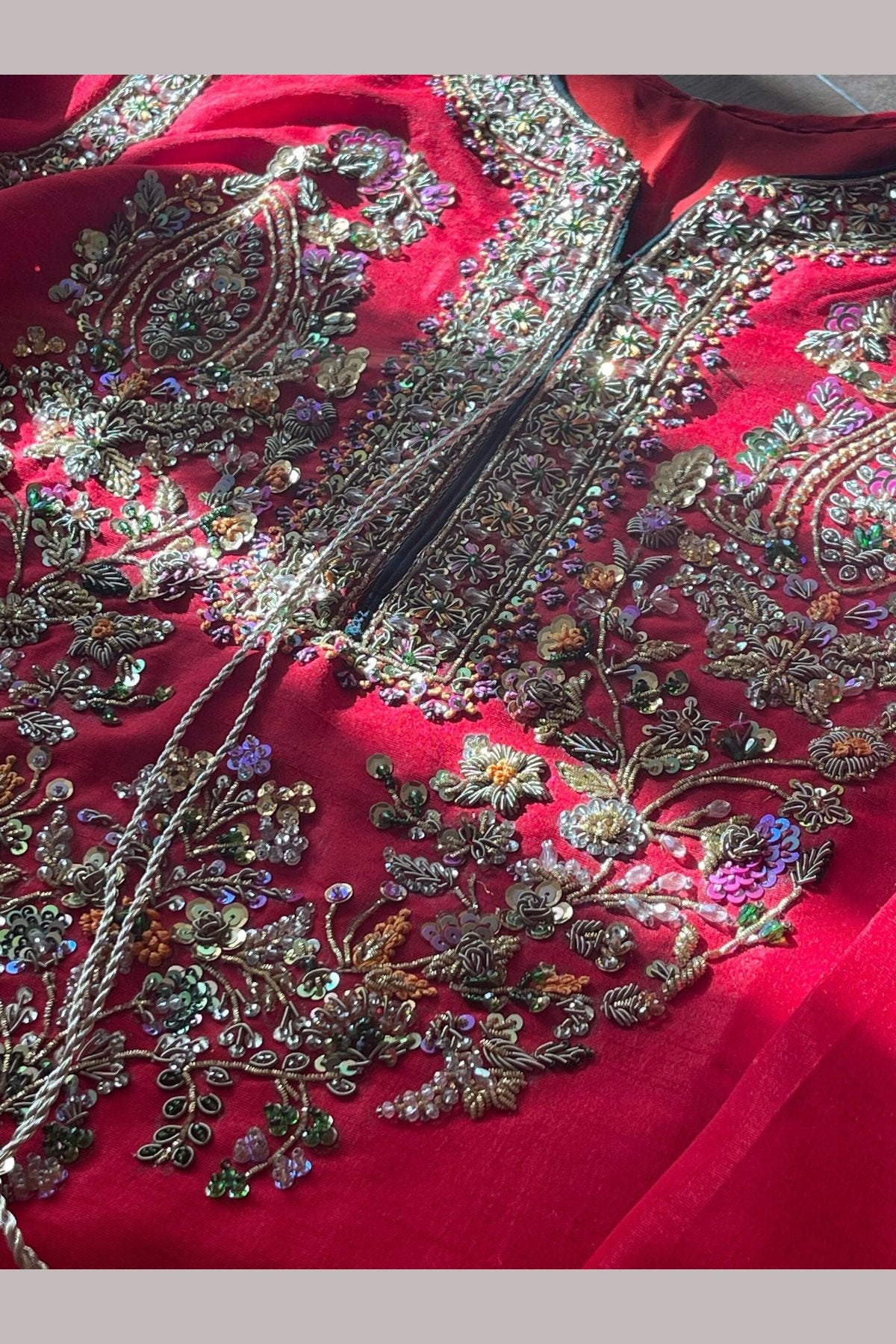 Preorder Only 4 weeks “Rose Red” Red and Gold Party Wedding Wear