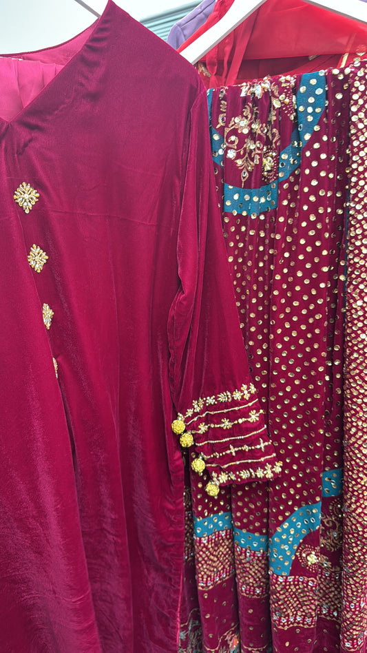 Komal - Hot Pink Velvet