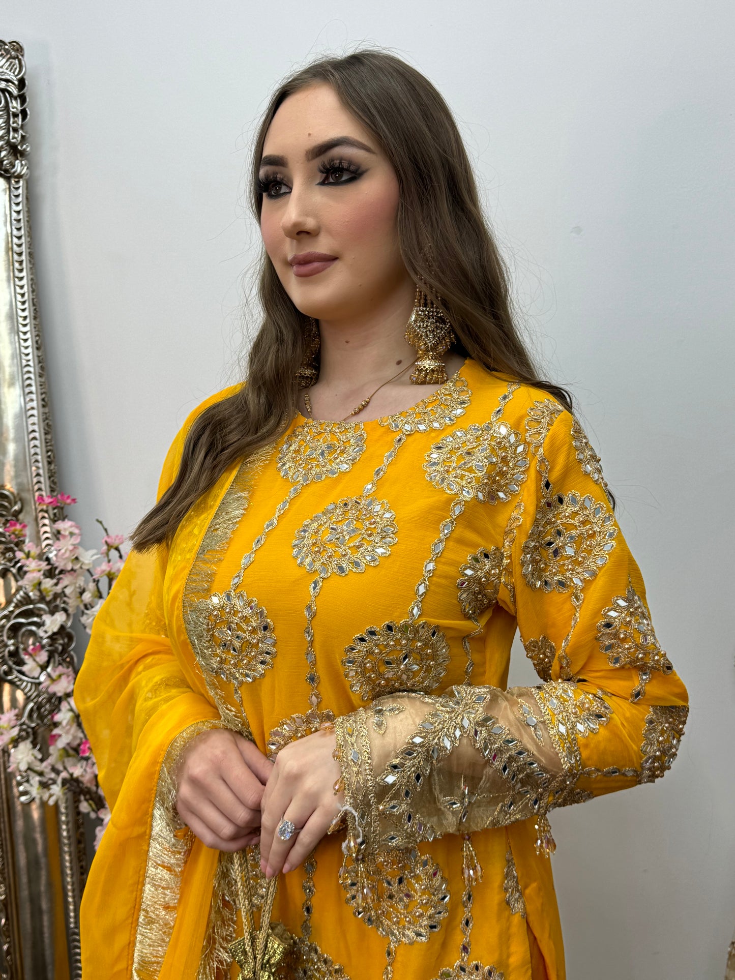 Kiran - Sheesha Sharara Set - Yellow - Mehndi outfit - Party wear - W