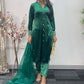 Sona l Green Silk Velvet - Party Outfit l AA