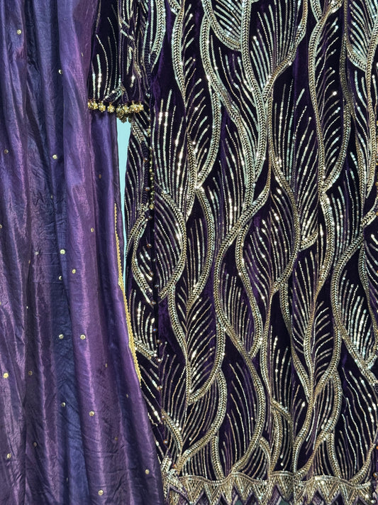 Pia - Cutdana Velvet - Purple