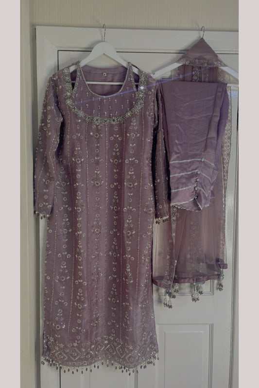 Ronaq - Korean Silk Cut Dana - Party Wear - Pink