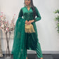 Sona l Green Silk Velvet - Party Outfit l AA