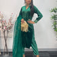 Sona l Green Silk Velvet - Party Outfit l AA