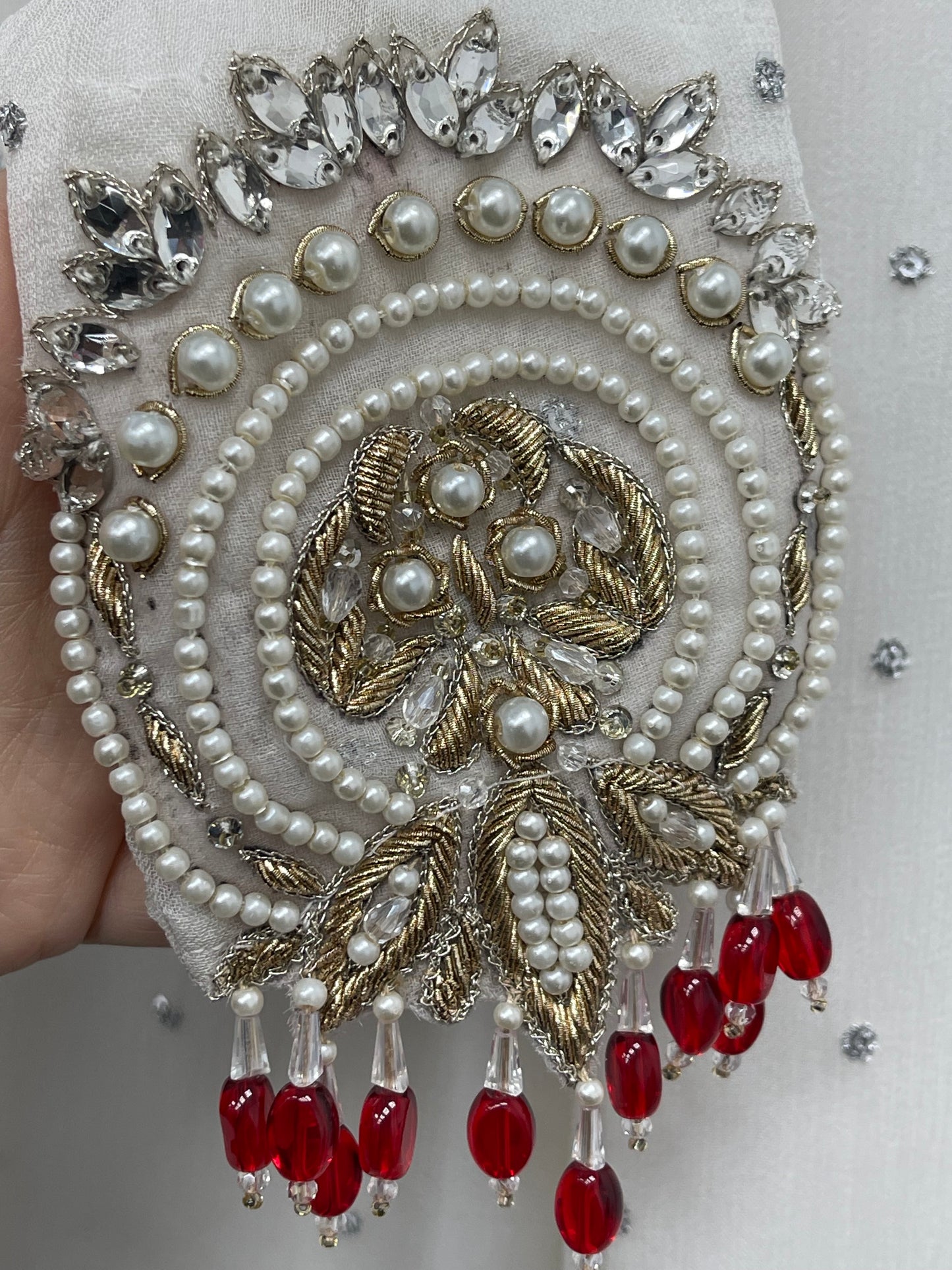 Laila - Chiffon Party Wear - Red - Green - Wedding Dress - T