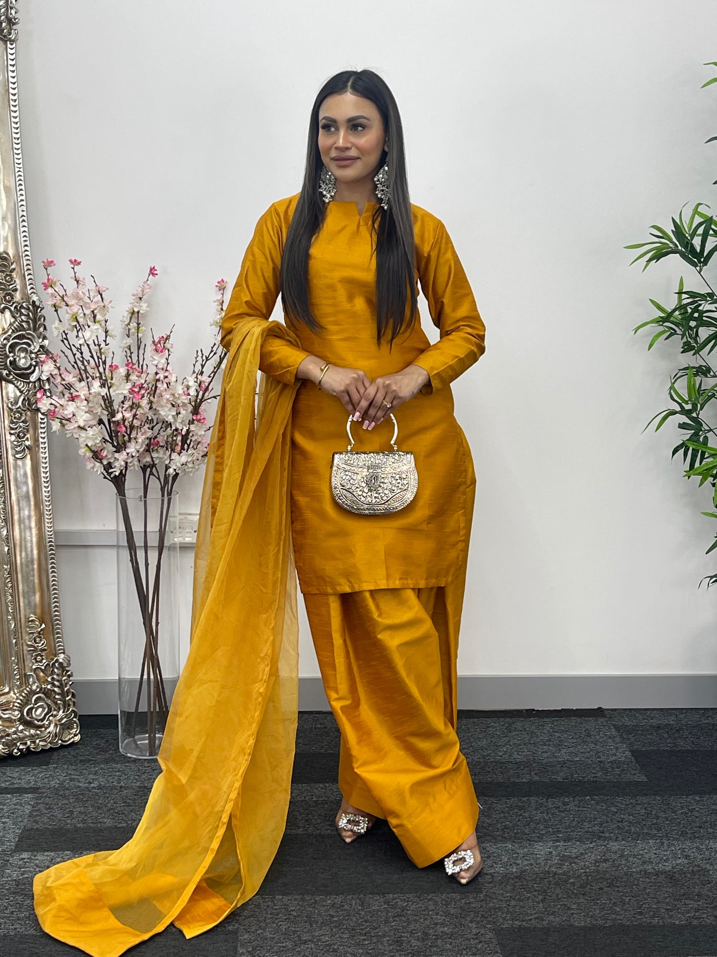 Saba - Farshi Shalwar - mustard - P
