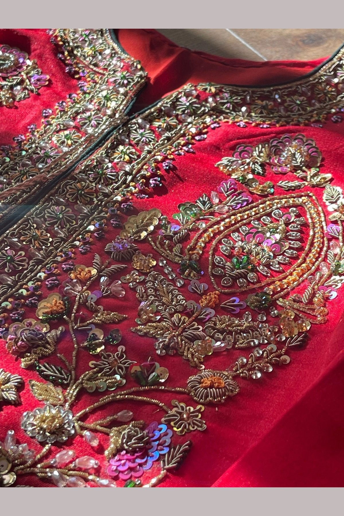 Preorder Only 4 weeks “Rose Red” Red and Gold Party Wedding Wear