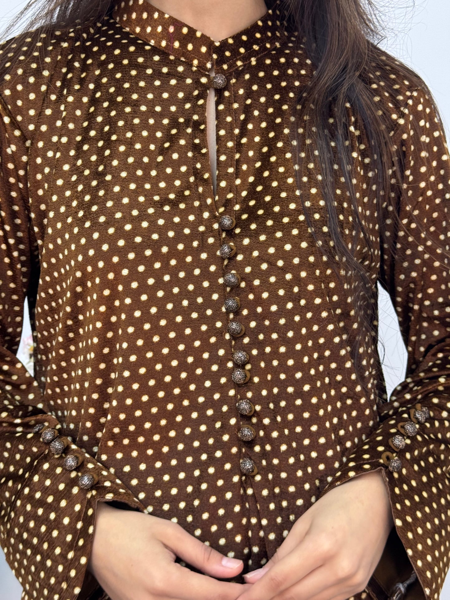 Polka Dots - Brown - Shaneel Velvet