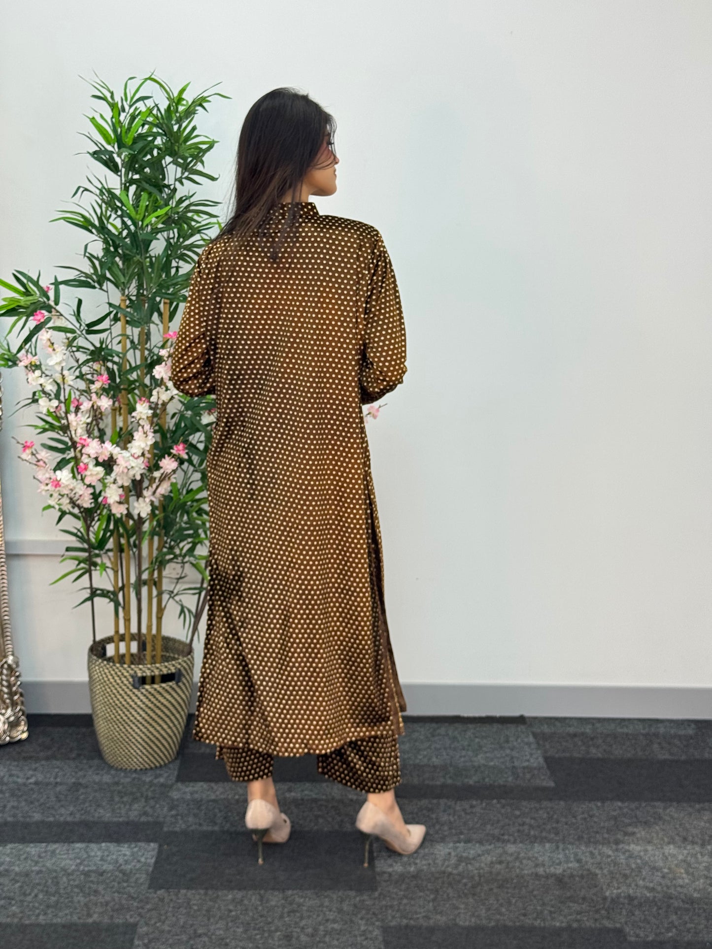 Polka Dots - Brown - Shaneel Velvet