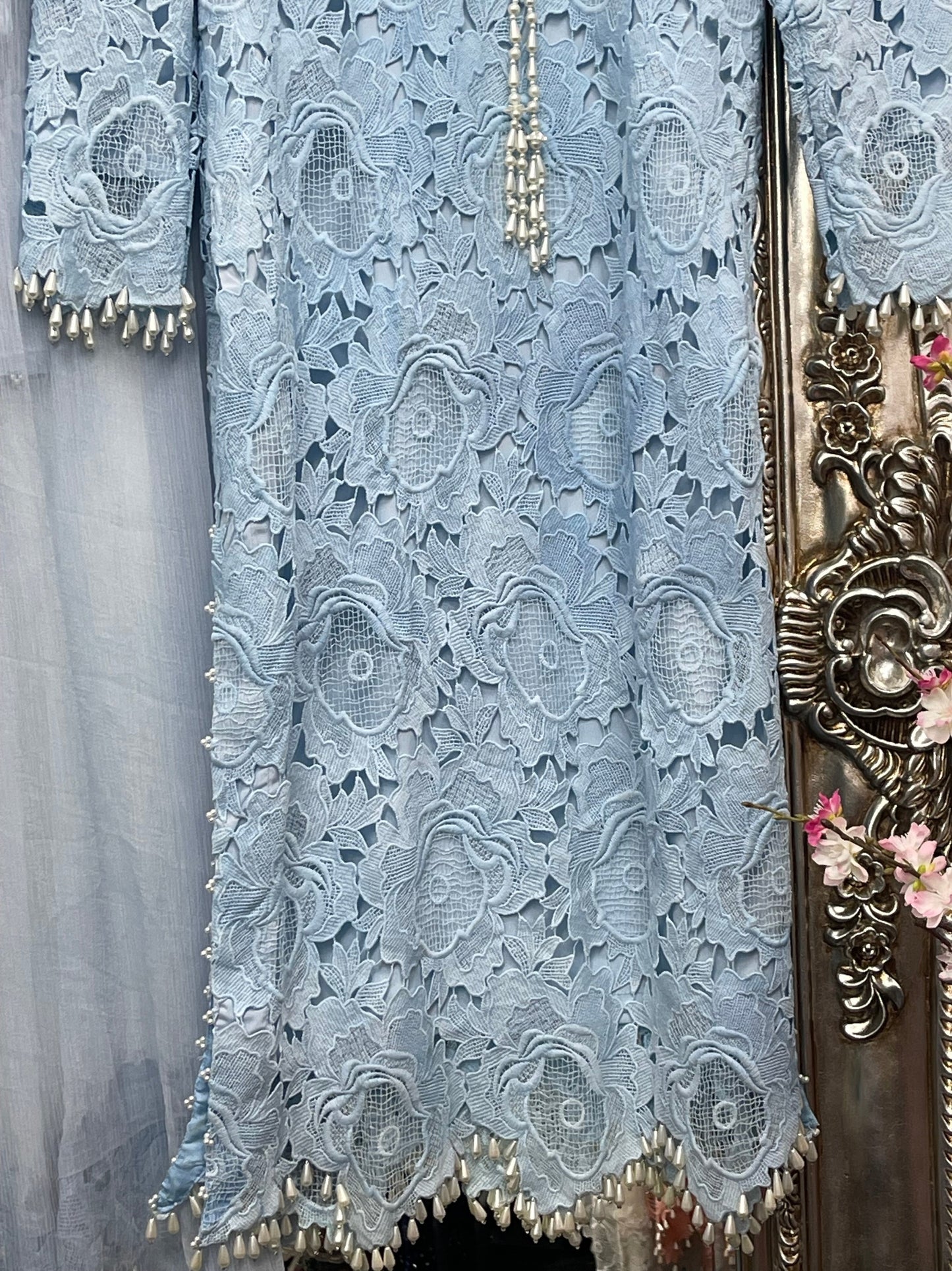 Lacy Crochet - diya - Blue - dia