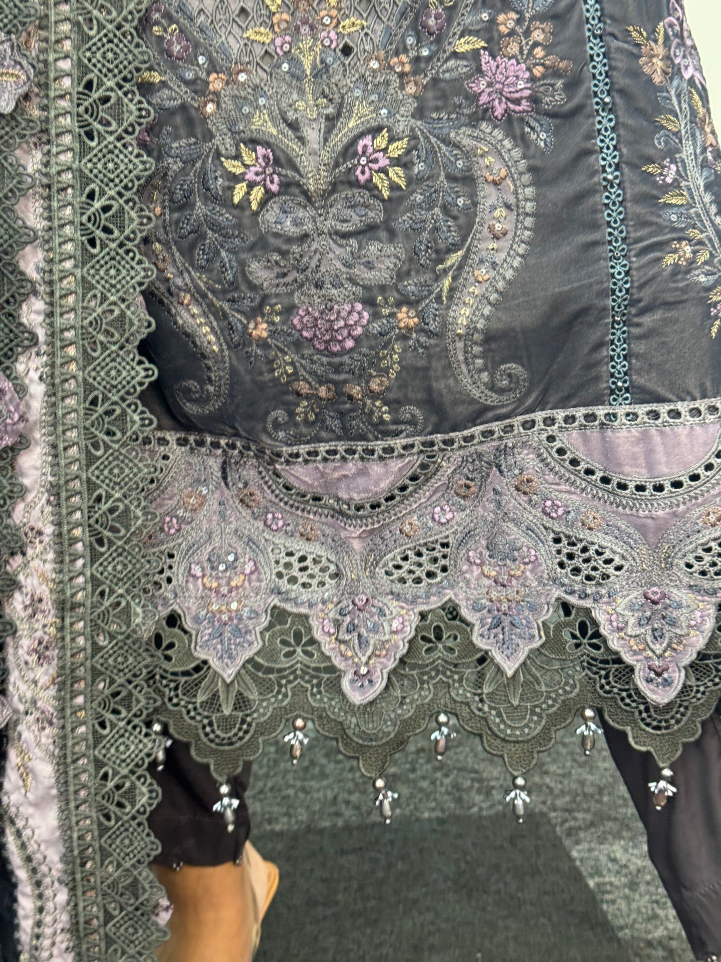 Maria B Luxury Velvet - Gray purple