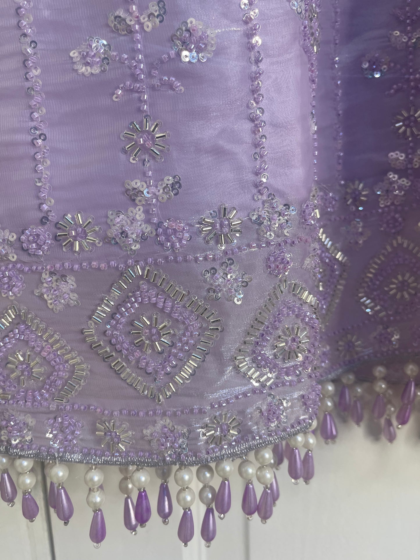 Ronaq- Korean Silk Cut Dana - Party Wear - Lilac