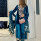 (Preorder 4weeks) Peacock - Teal Velvet Pret - Wedding Party Wear -